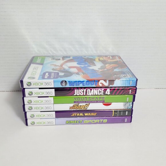 Lot of 6 Xbox 360 Kinect Mixed Video Games See Description